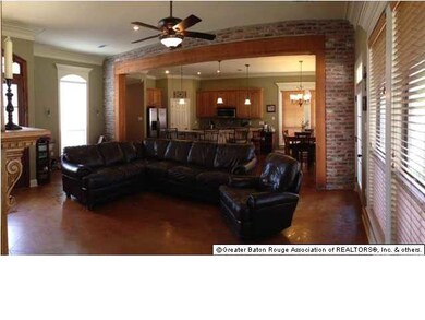 Living room with Beautiful Cypress Beams