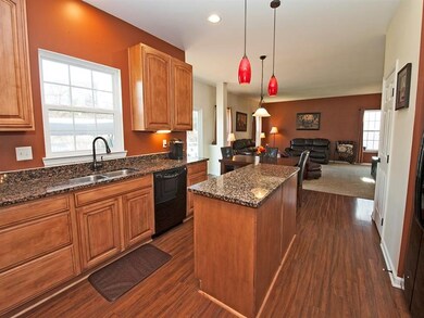Kitchen open to the spacious family room.