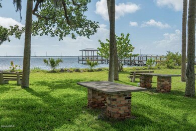 Community picnic area on the river