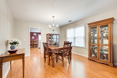 Dining room adjacent to living room.