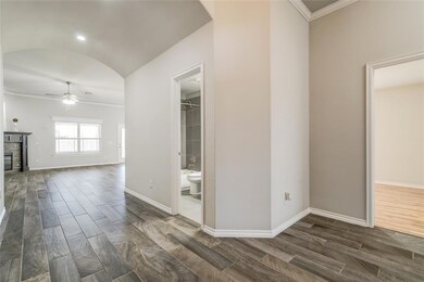 View from entry of open living area