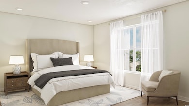 Bedroom with light wood-type flooring