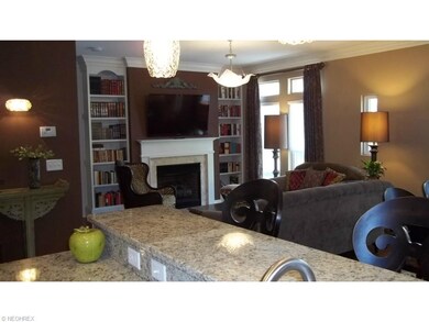Custom built in shelves were added to flank the ga