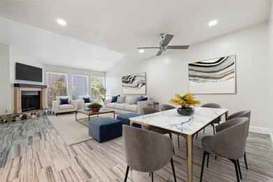 Open concept living room and dining room that face