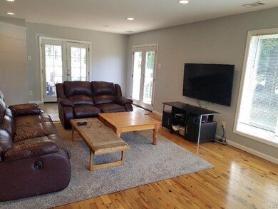Family room with wood burning stove