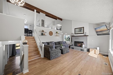 Main level family room with vaulted ceiling