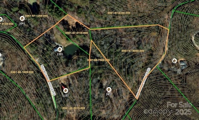 Orange outline on GIS image is of approximate property lines. Notice the topography lines indicating the gentle slope of the land.