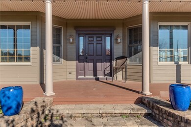 Ponderosa style covered front porch