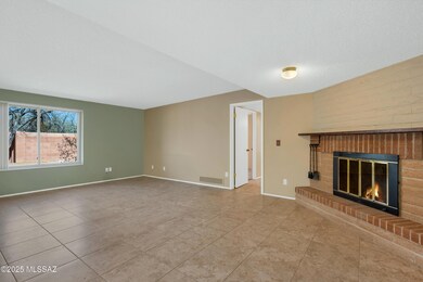 Living room with cozy fireplace