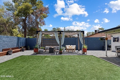 Large fully fenced turf backyard