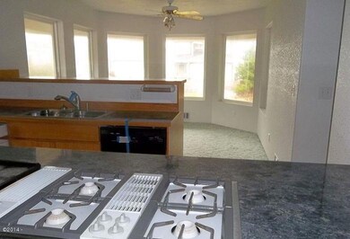 Gas range in kitchen