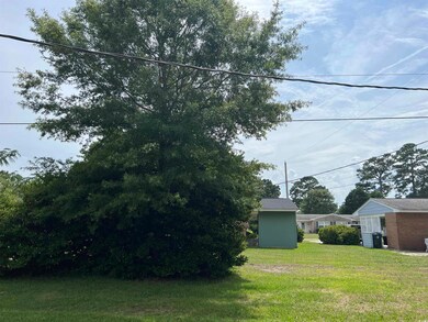 View of yard with a shed
