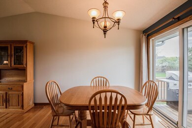 Dining room view leads to private deck and fantast