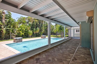 Screened in pavered patio
