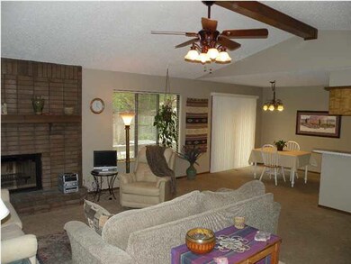 Great open floor plan with fireplace and half bath