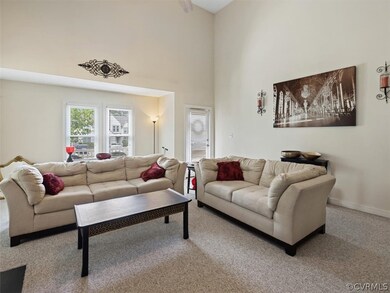 Large open Great Room with vaulted ceilings.