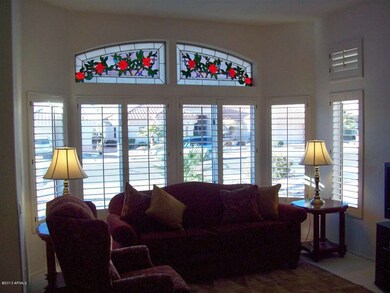 Formal LvRm has elegant stained glass