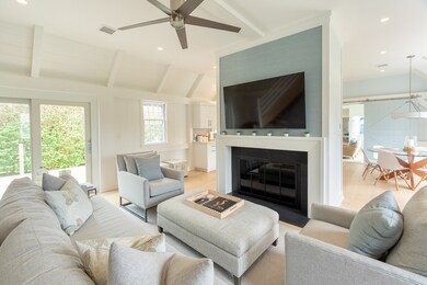 Living room with Wood burning FP