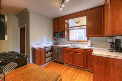 Kitchen with plenty of storage, built in shelves,