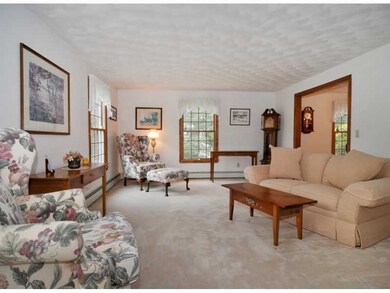 Living Room. Living room with masonry fireplace of