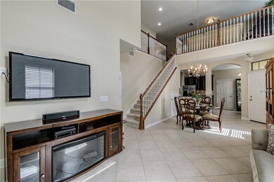 View of the living area with loft. The door that y