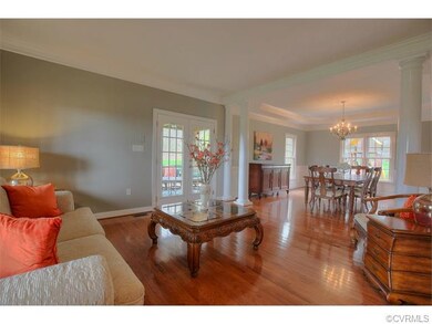 Living Room with french doors leading to the outdo