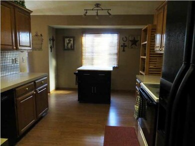 This is the view of the kitchen looking toward the