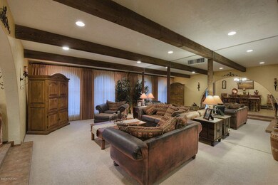 WOOD BEAMS HIGHLIGHT LIVING ROOM