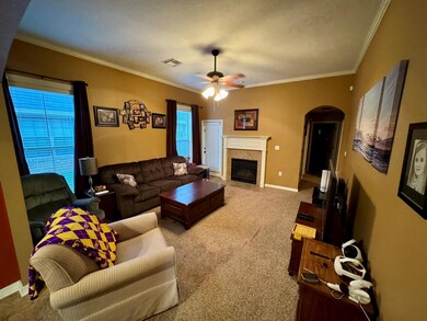 Carpeted living room featuring plenty of natural l