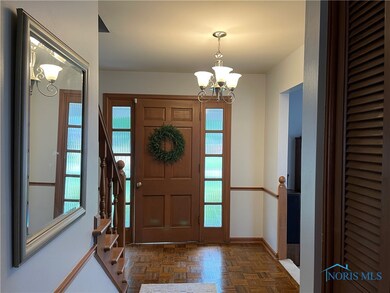 Parkay flooring in the foyer.