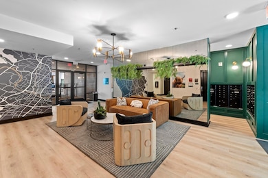 Building lobby with recessed lighting