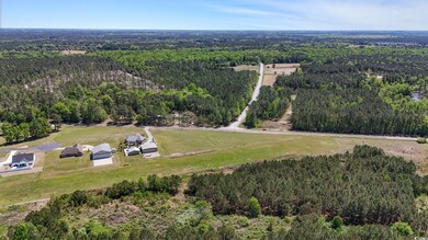 Drone / aerial view with a wooded view