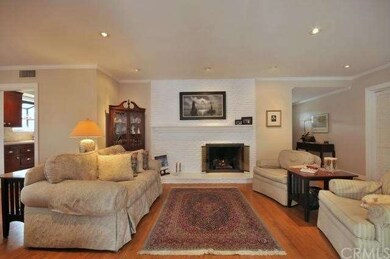Spacious living room with fireplace