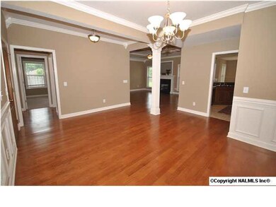 Reverse view of dining room that is open to the family room