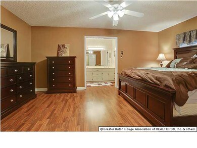 Spacious master bedroom features a walk-in closet.