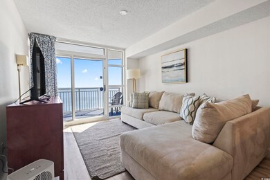 Living room featuring floor to ceiling windows, a 