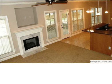 DEN WITH FIREPLACE AND TV NICHE.  PLENTY OF WINDOW
