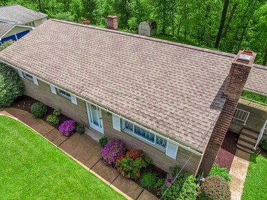 Aerial overview and main level side covered porch