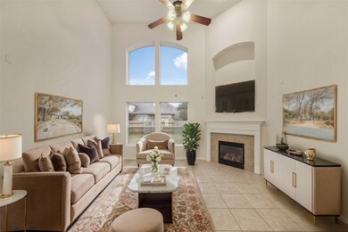 The living room, virtually staged.