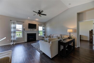 Cozy great room with vaulted ceilings
