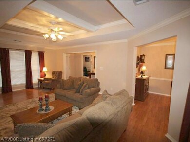 Living Room. Living area with laminate wood floori
