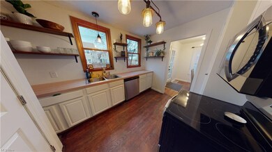Kitchen with Butcher Block Counters.