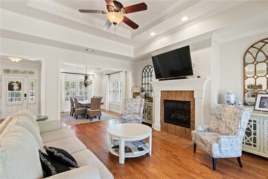 Despite the floorplan being open, tray ceilings de