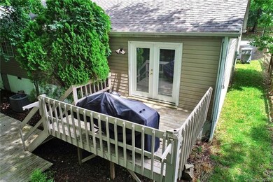 Deck on rear of home