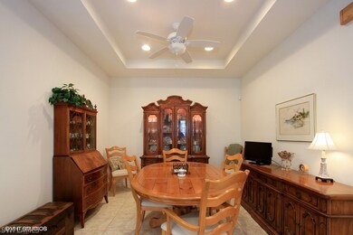 Formal Dining With Trey Ceiling, Fan, Inset Lighti