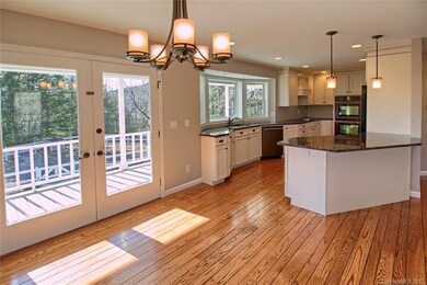 View from the dining room to the kitchen