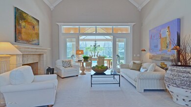 Living Room has Peaked Ceilings