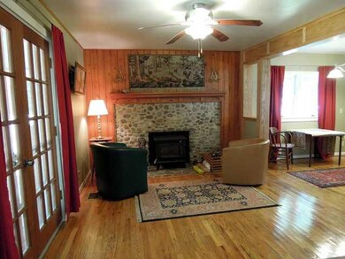 Living Room. Beautiful fireplace with wood burning