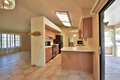 Kitchen nestled in back