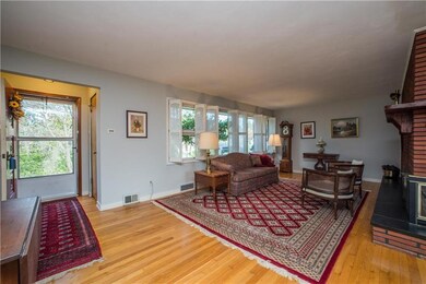 Original wood blinds create character in the livin